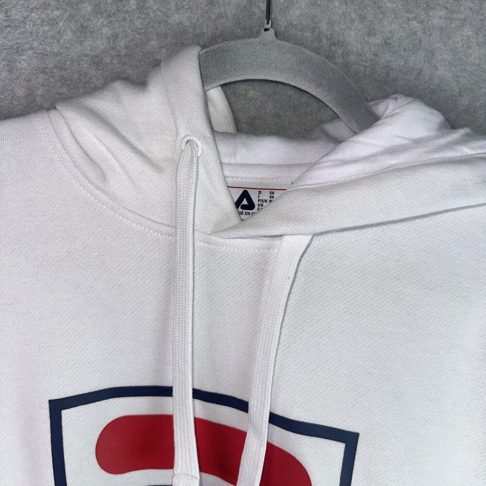 FILA Unisex Hoodie Sweatshirt M Big Pullover 3 Color White Red and Blue New - Picture 3 of 6
